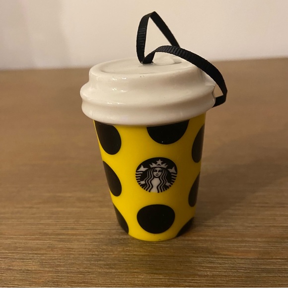 Starbucks Other - 2015 Starbucks Ornament Yellow W/Black Polka Dots To-Go Cup
